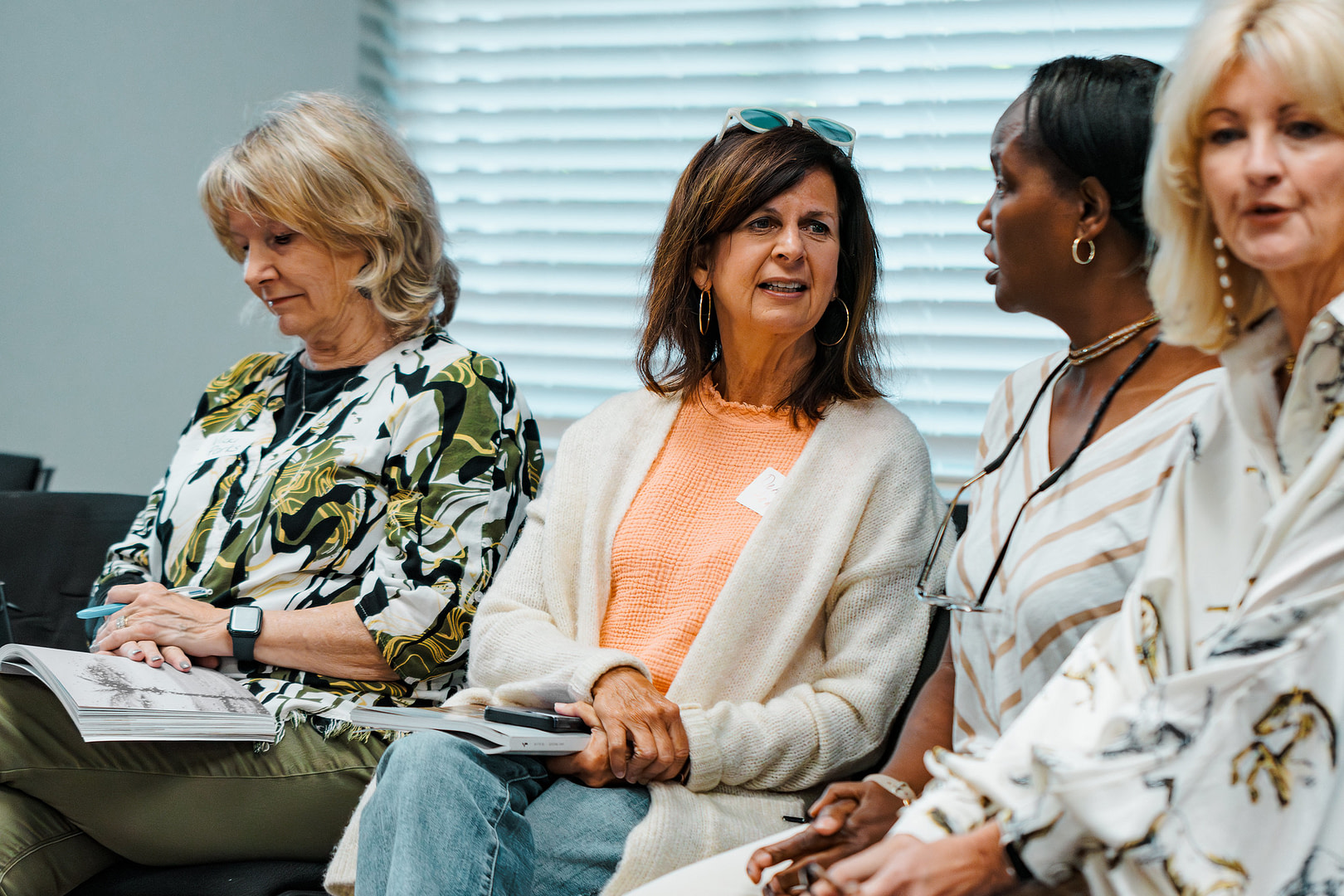 Women talking in Bible Study.