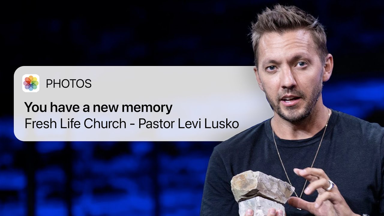 Levi Lusko has an iPhone notification that he has a new memory