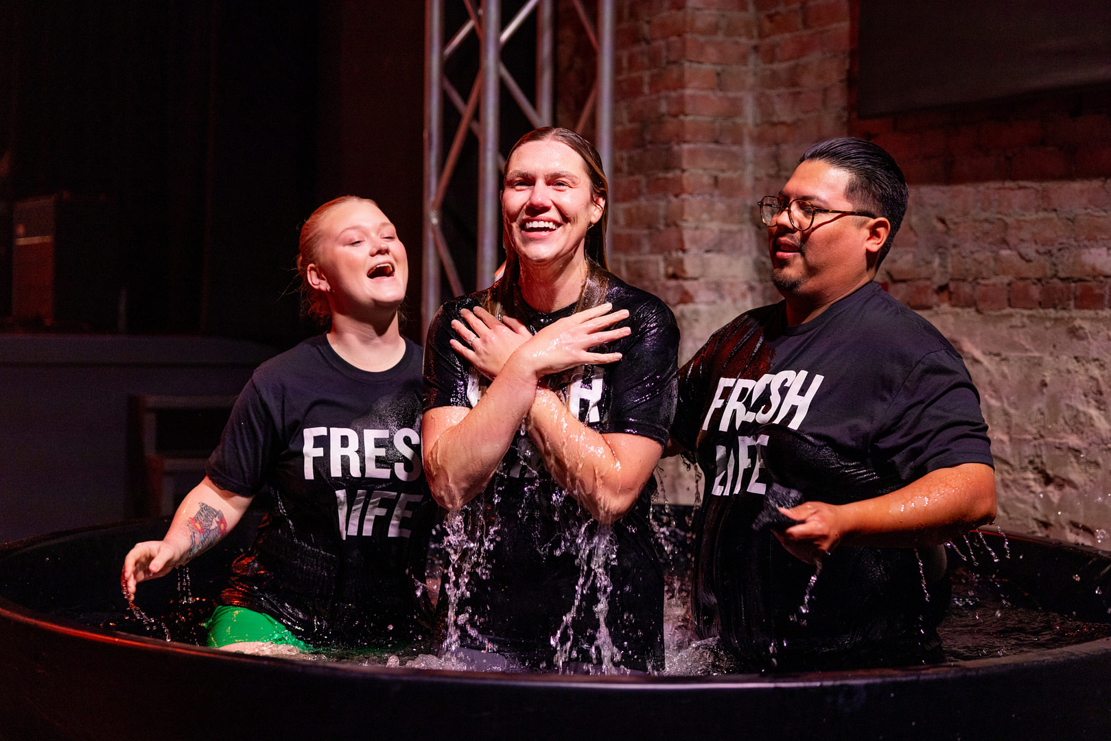 Person Getting Baptized at a Fresh Life Baptism