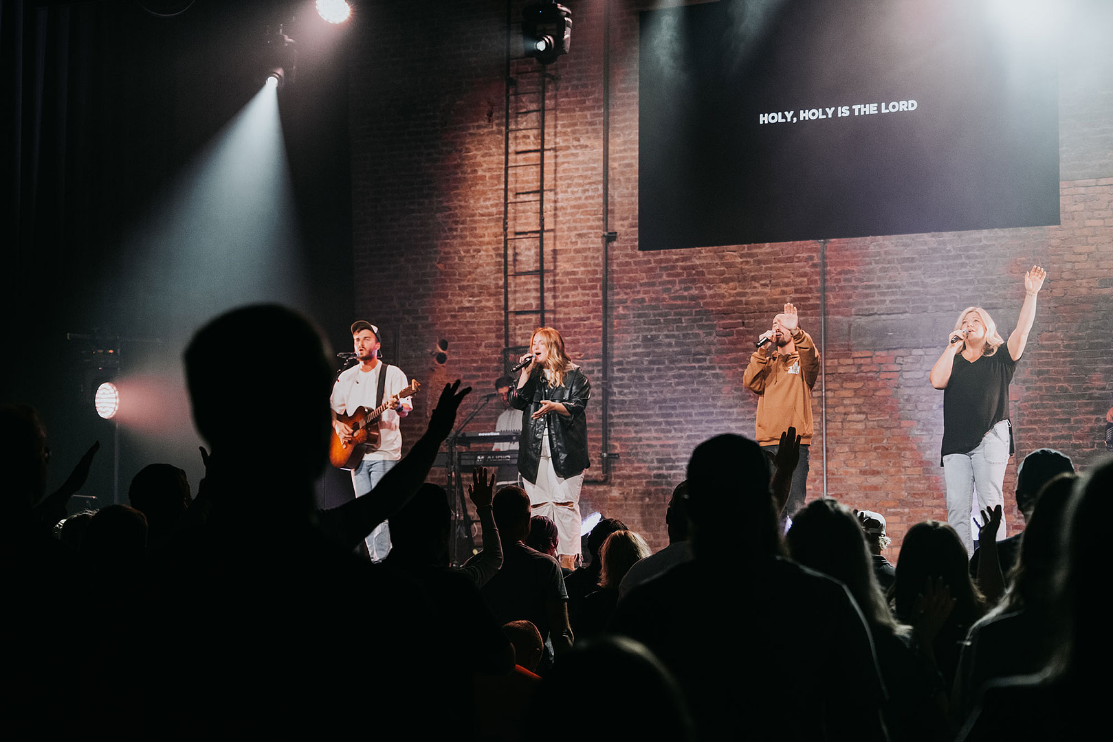 Worship team on a stage