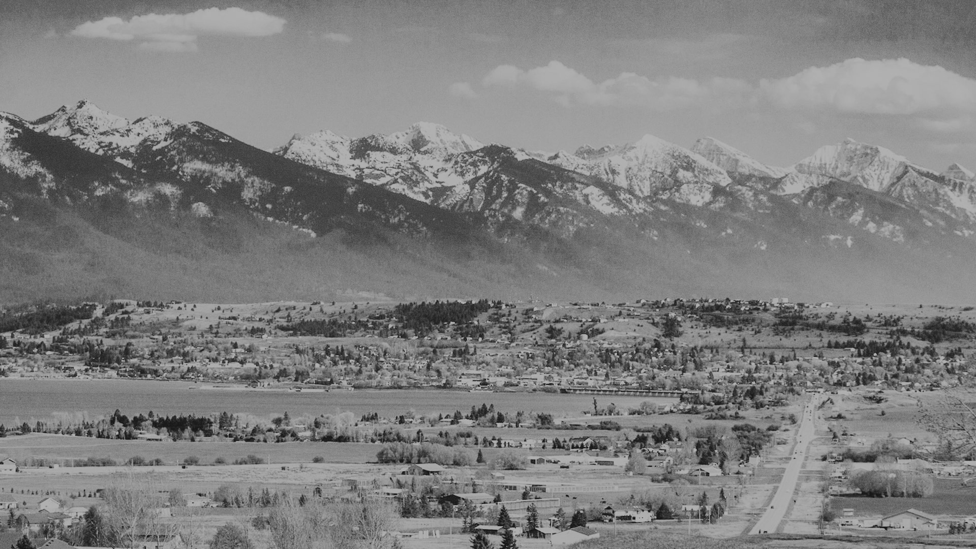 Arial shot of Polson Montana