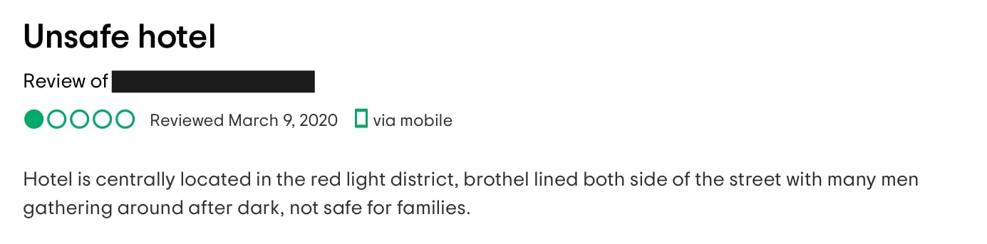 Committing to doing good research on finding a reputable hotel is a good way to make sure that the money you are spending does not go toward supporting trafficking.