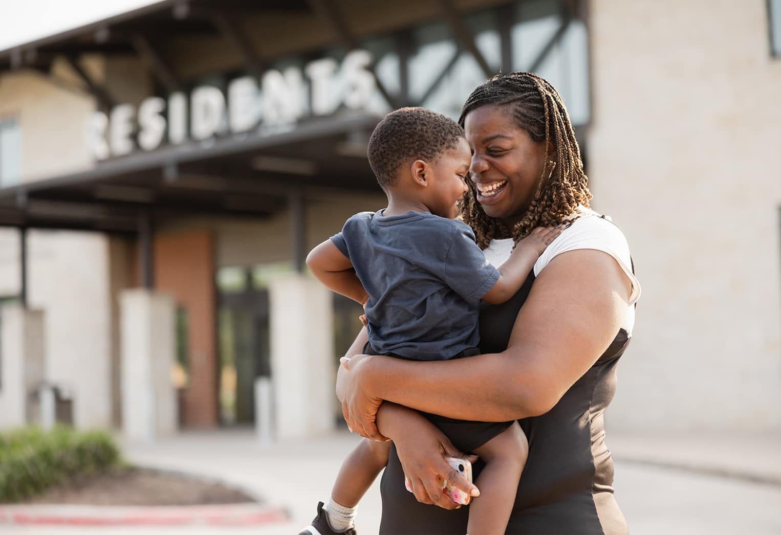 Woman holding a child