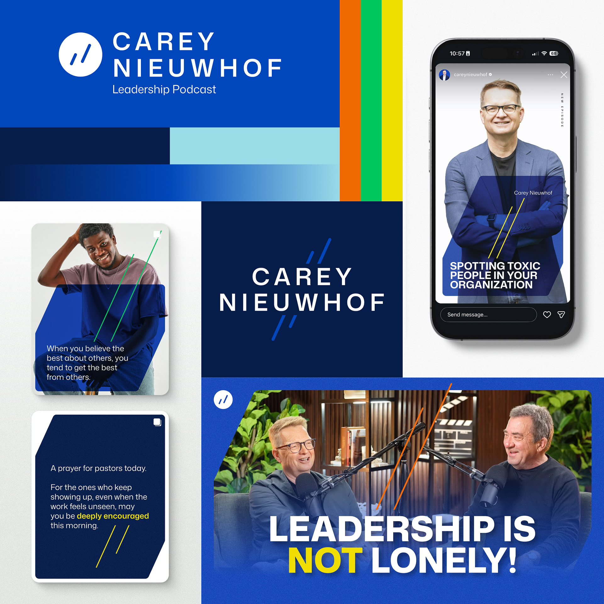 Carey Nieuwhof Leadership Podcast promotional collage