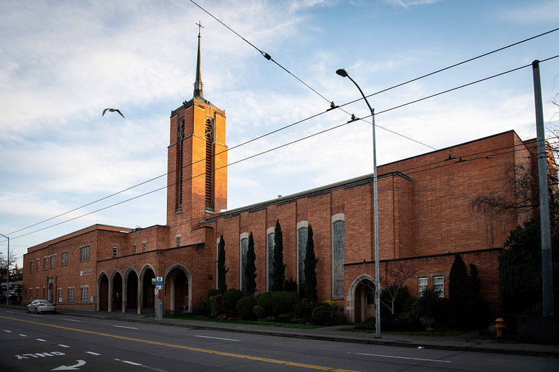 Exterior of University Presbyterian Church from 15th ave